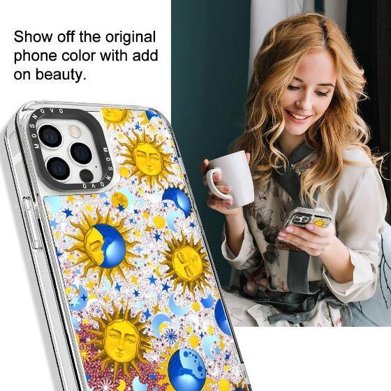 Sun and Moon Glitter Phone Case - iPhone 12 Pro Case - MOSNOVO