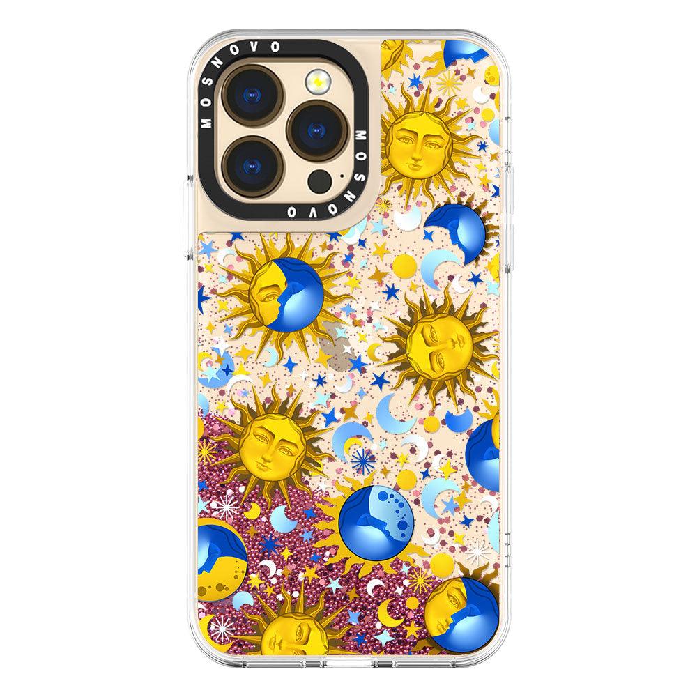 Sun and Moon Glitter Phone Case - iPhone 13 Pro Case - MOSNOVO