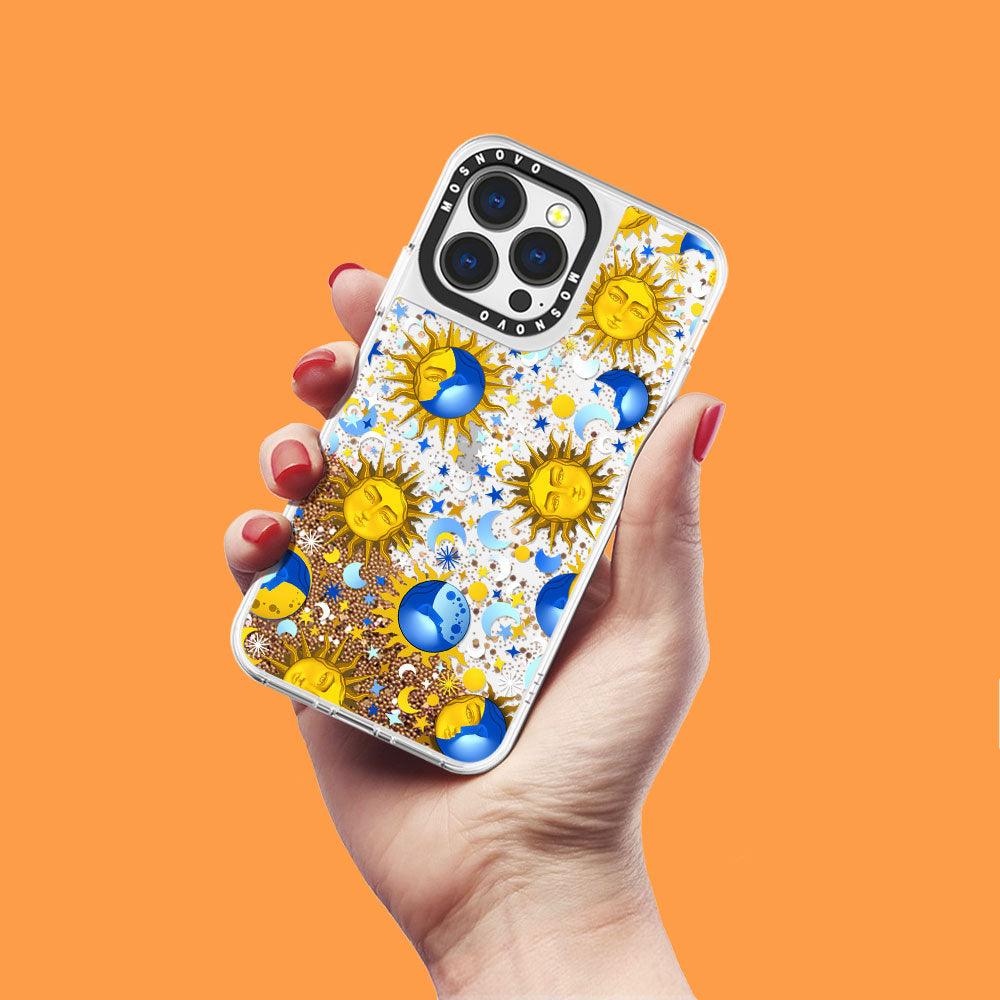 Sun and Moon Glitter Phone Case - iPhone 13 Pro Case - MOSNOVO