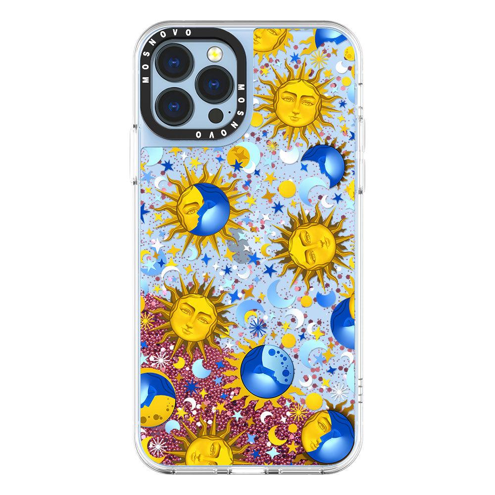 Sun and Moon Glitter Phone Case - iPhone 13 Pro Max Case - MOSNOVO
