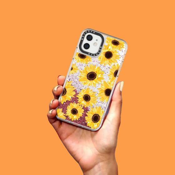 Sunflowers Glitter Phone Case - iPhone 12 Case - MOSNOVO