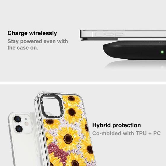 Sunflowers Glitter Phone Case - iPhone 12 Mini Case - MOSNOVO