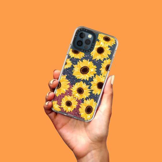Sunflowers Glitter Phone Case - iPhone 12 Pro Case - MOSNOVO