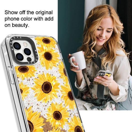 Sunflowers Glitter Phone Case - iPhone 12 Pro Max Case - MOSNOVO