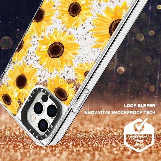 Sunflowers Glitter Phone Case - iPhone 12 Pro Max Case - MOSNOVO