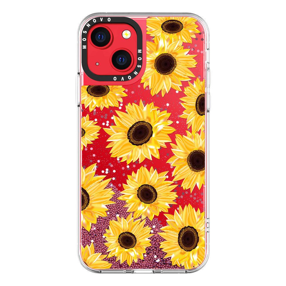 Sunflowers Glitter Phone Case - iPhone 13 Case - MOSNOVO