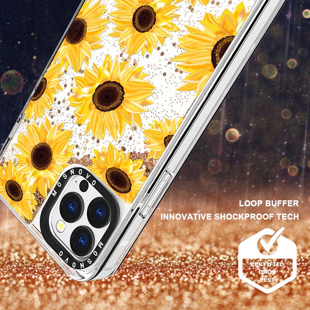 Sunflowers Glitter Phone Case - iPhone 13 Pro Case - MOSNOVO