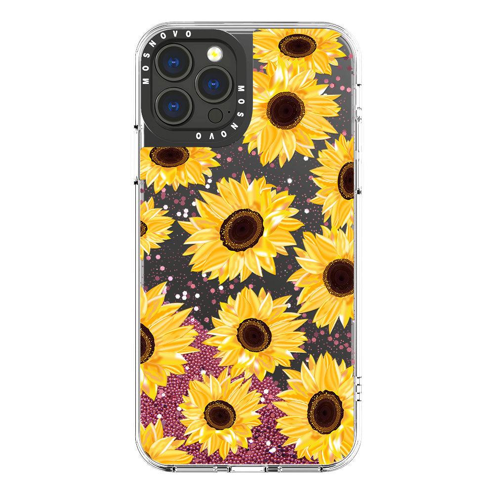 Sunflowers Glitter Phone Case - iPhone 13 Pro Max Case - MOSNOVO