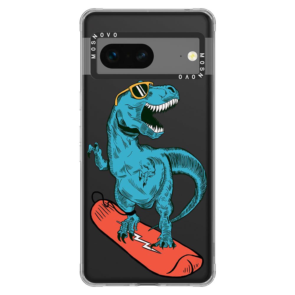 Surfing Dinosaur Phone Case - Google Pixel 7 Case - MOSNOVO