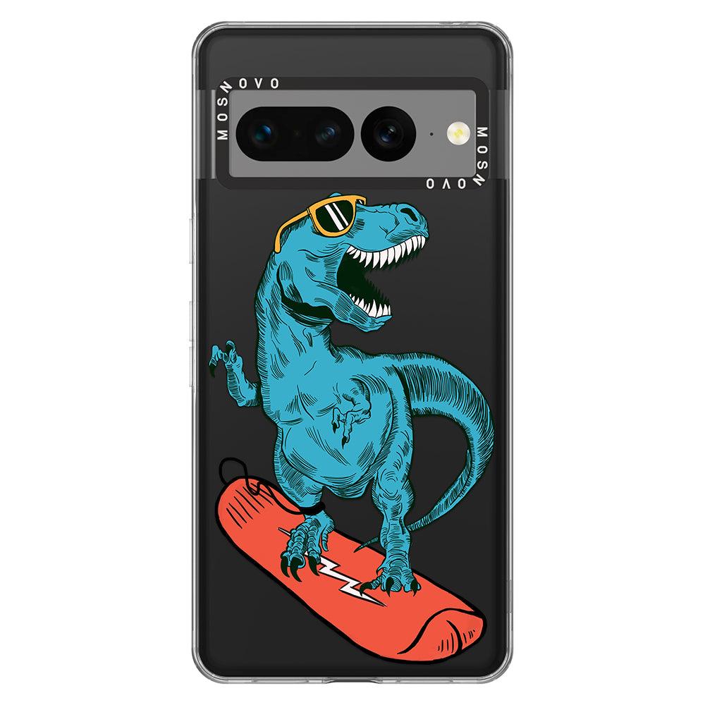 Surfing Dinosaur Phone Case - Google Pixel 7 Pro Case - MOSNOVO