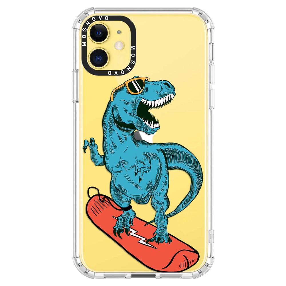 Surfing Dinosaur Phone Case - iPhone 11 Case - MOSNOVO