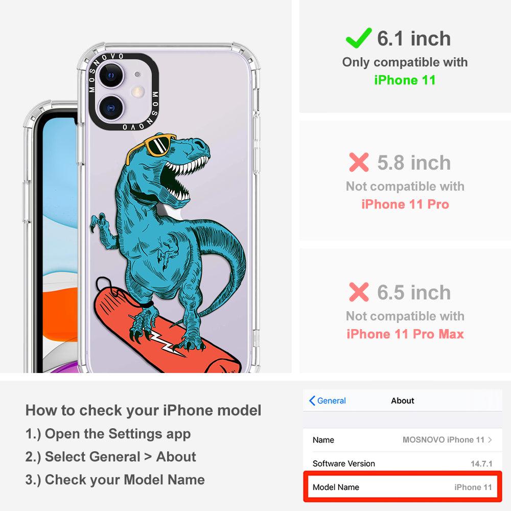 Surfing Dinosaur Phone Case - iPhone 11 Case - MOSNOVO