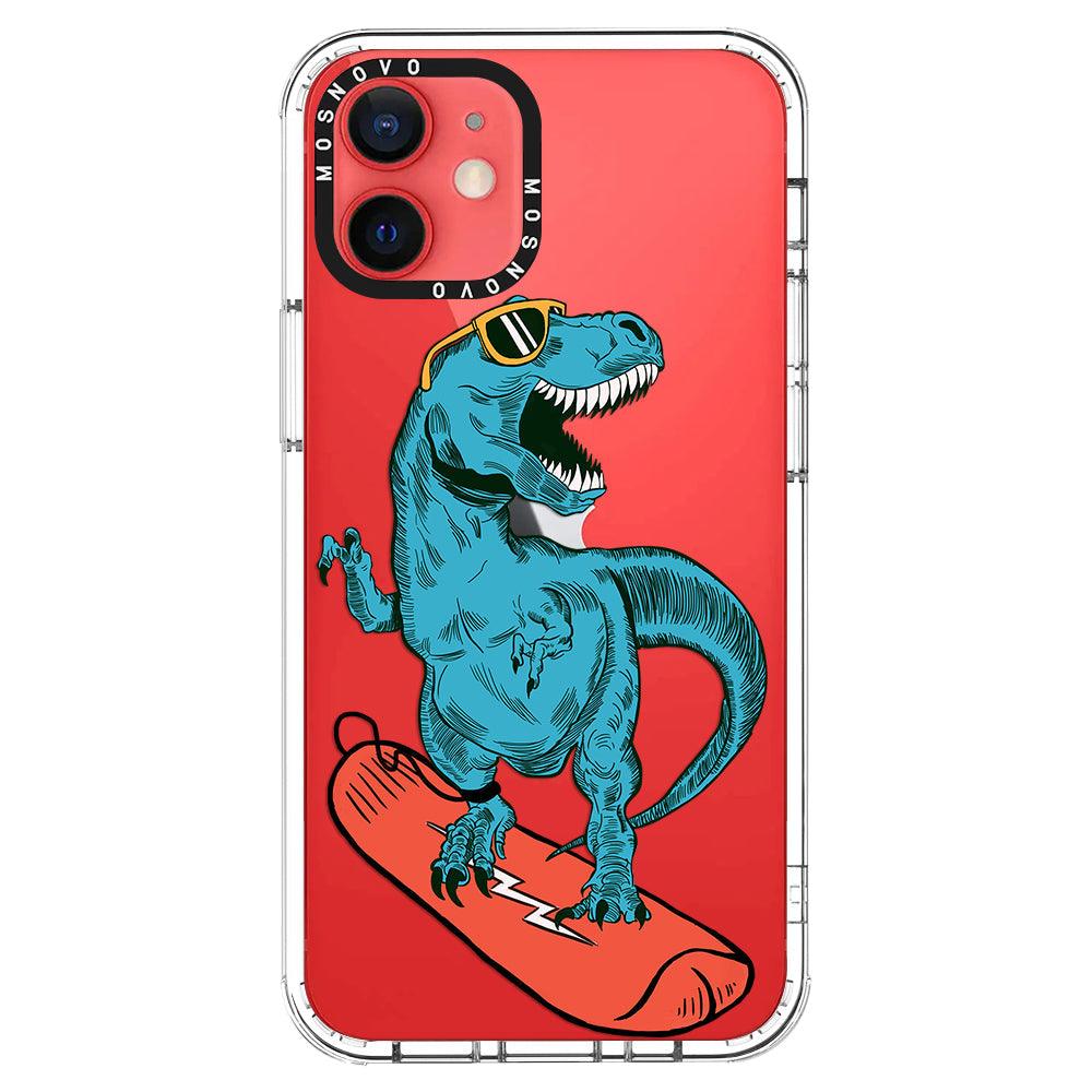 Surfing Dinosaur Phone Case - iPhone 12 Case - MOSNOVO