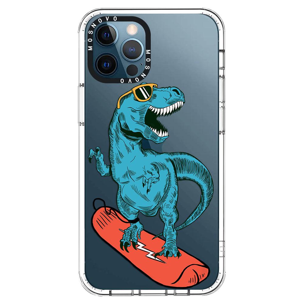 Surfing Dinosaur Phone Case - iPhone 12 Pro Max Case - MOSNOVO