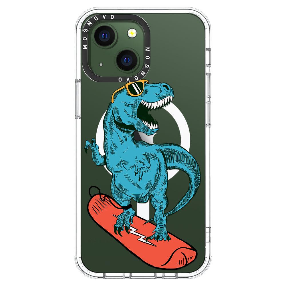 Surfing Dinosaur Phone Case - iPhone 13 Case - MOSNOVO