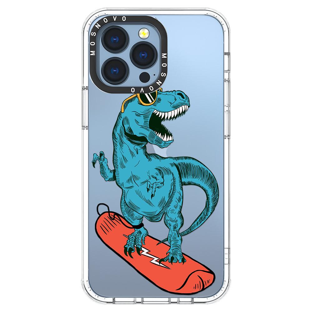 Surfing Dinosaur Phone Case - iPhone 13 Pro Case - MOSNOVO