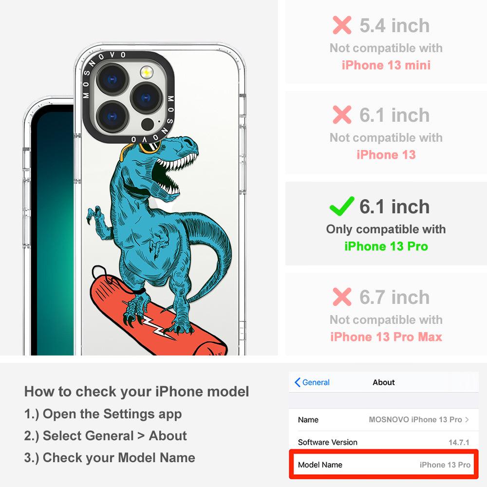 Surfing Dinosaur Phone Case - iPhone 13 Pro Case - MOSNOVO