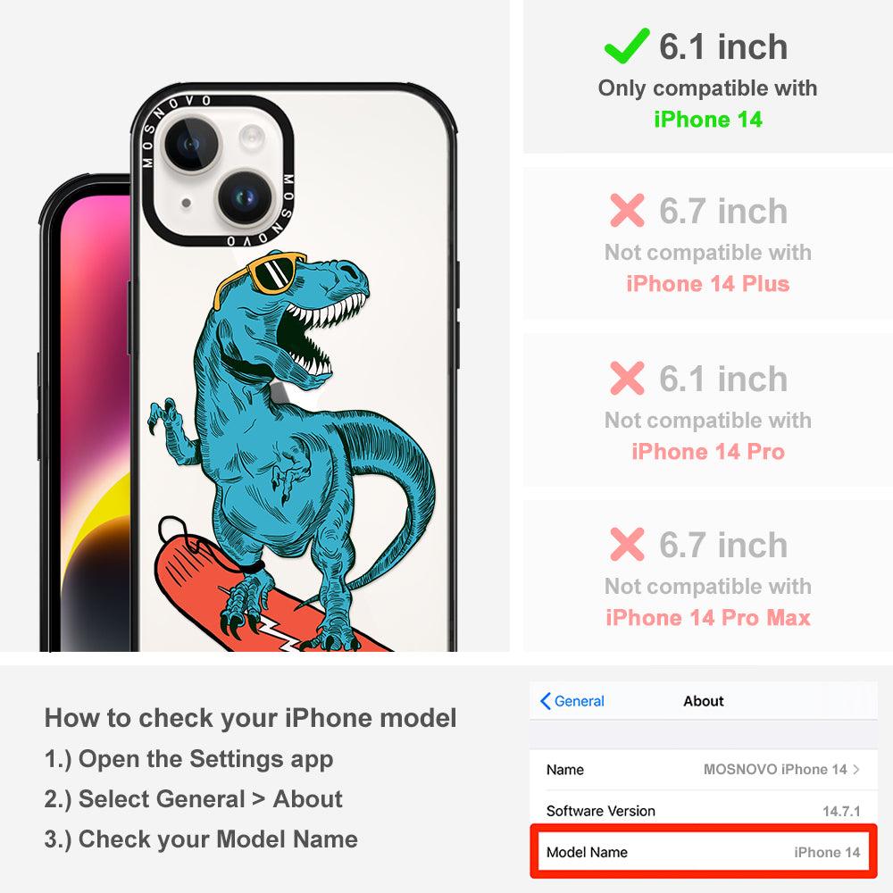 Surfing Dinosaur Phone Case - iPhone 14 Case - MOSNOVO