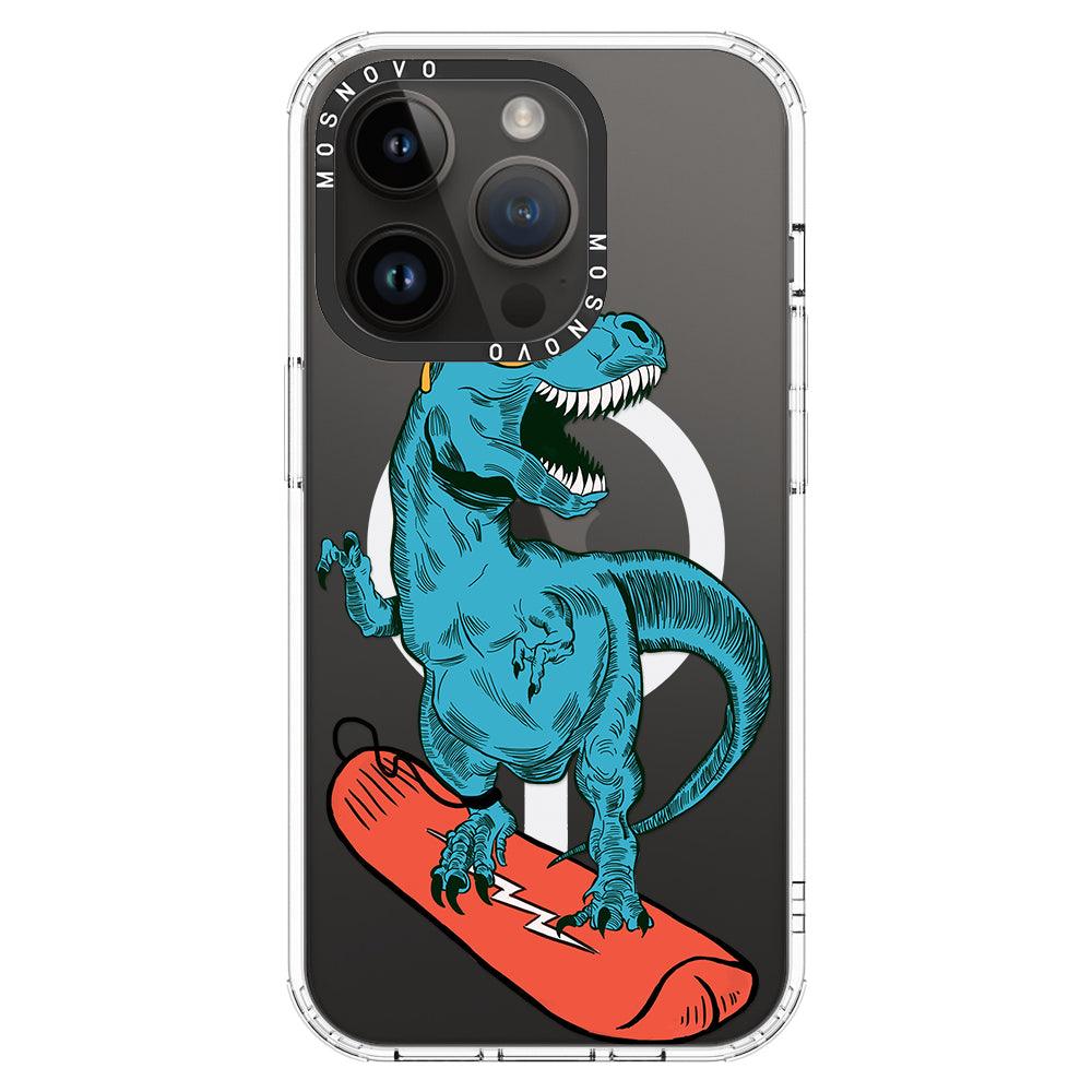 Surfing Dinosaur Phone Case - iPhone 14 Pro Case - MOSNOVO