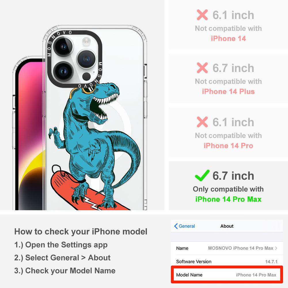 Surfing Dinosaur Phone Case - iPhone 14 Pro Max Case - MOSNOVO
