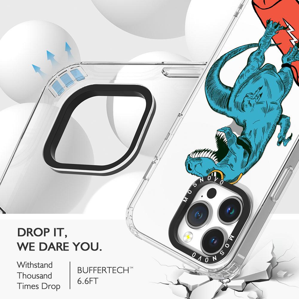 Surfing Dinosaur Phone Case - iPhone 14 Pro Max Case - MOSNOVO