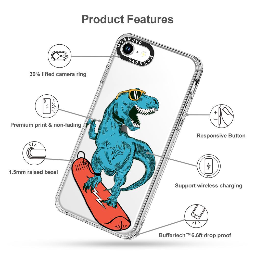 Surfing Dinosaur Phone Case - iPhone 7 Case - MOSNOVO