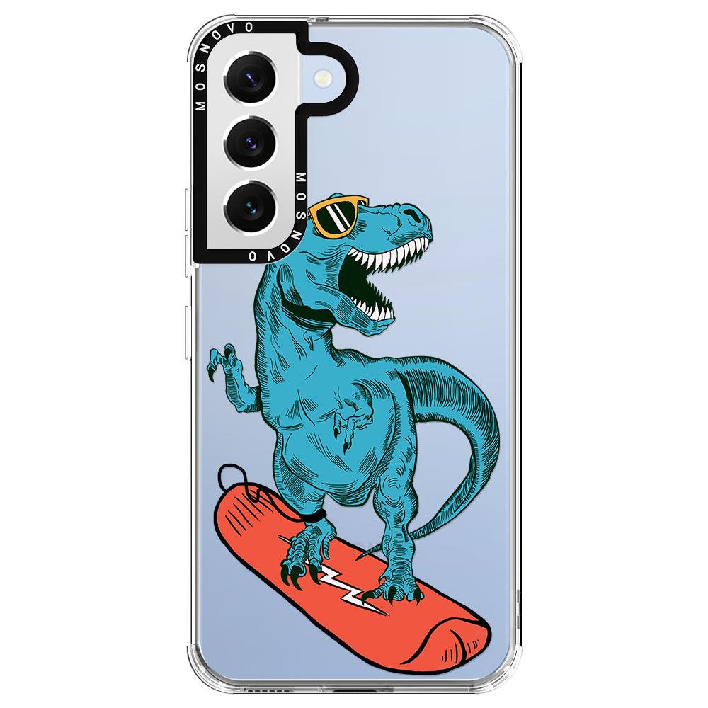 Surfing Dinosaur Phone Case - Samsung Galaxy S22 Case - MOSNOVO