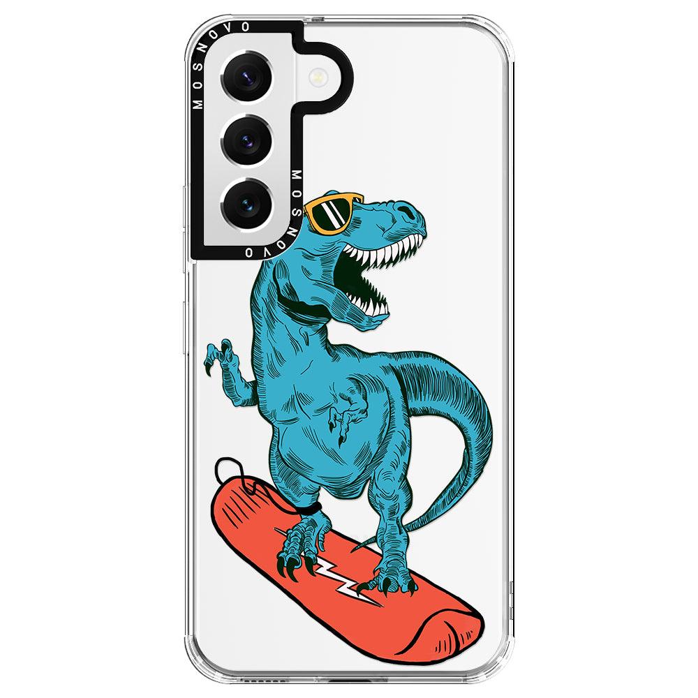 Surfing Dinosaur Phone Case - Samsung Galaxy S22 Plus Case - MOSNOVO