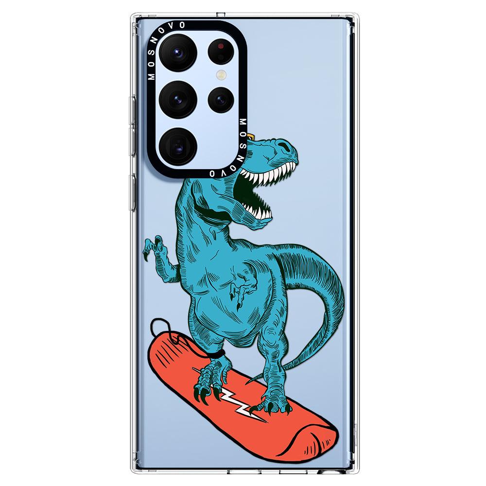 Surfing Dinosaur Phone Case - Samsung Galaxy S22 Ultra Case - MOSNOVO