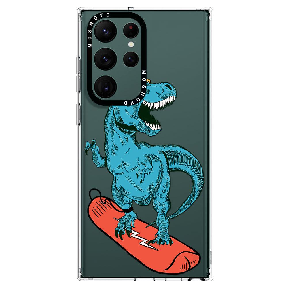 Surfing Dinosaur Phone Case - Samsung Galaxy S22 Ultra Case - MOSNOVO