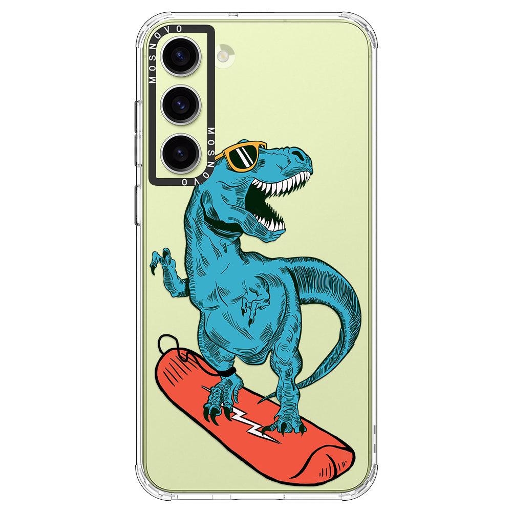 Surfing Dinosaur Phone Case - Samsung Galaxy S23 Case - MOSNOVO