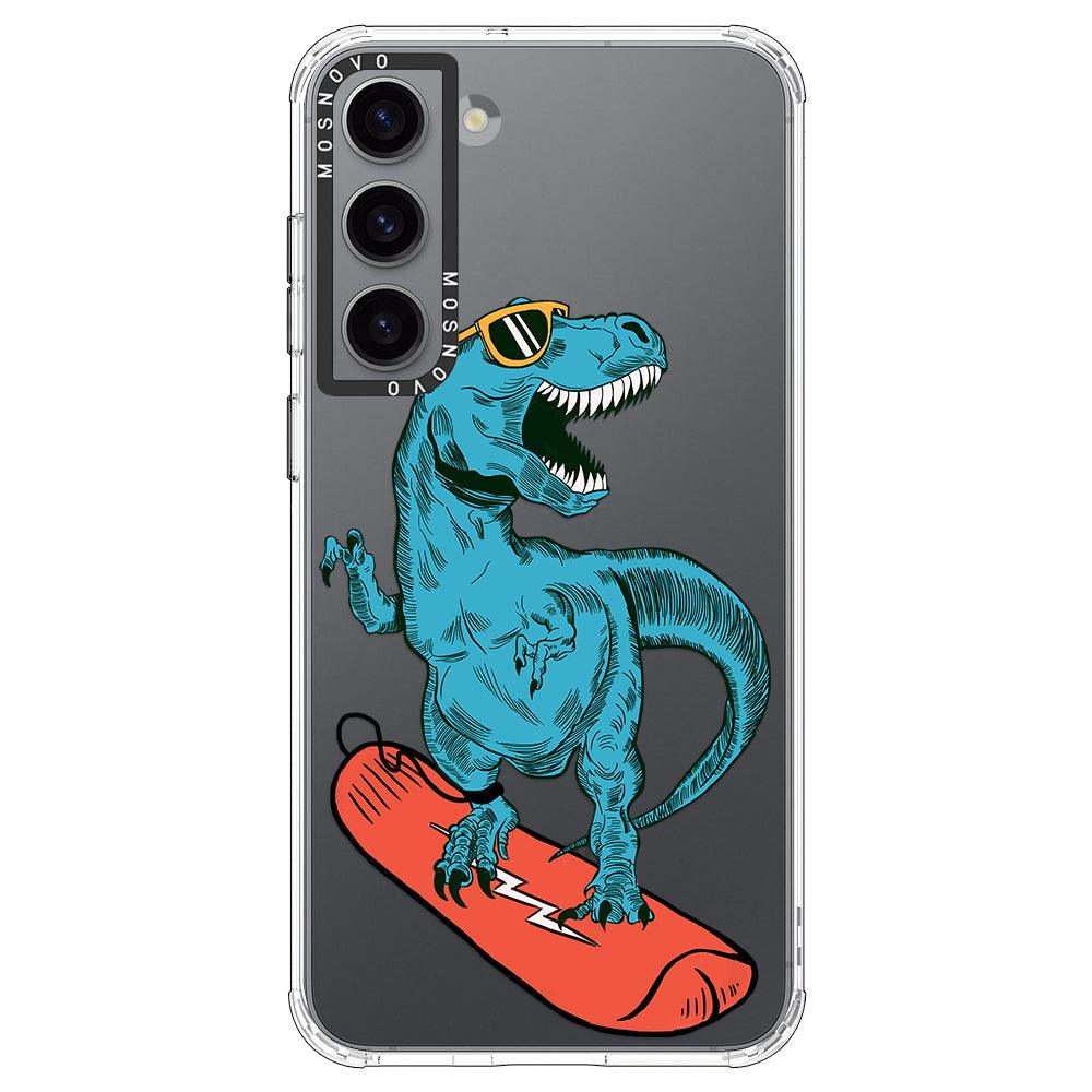 Surfing Dinosaur Phone Case - Samsung Galaxy S23 Case - MOSNOVO