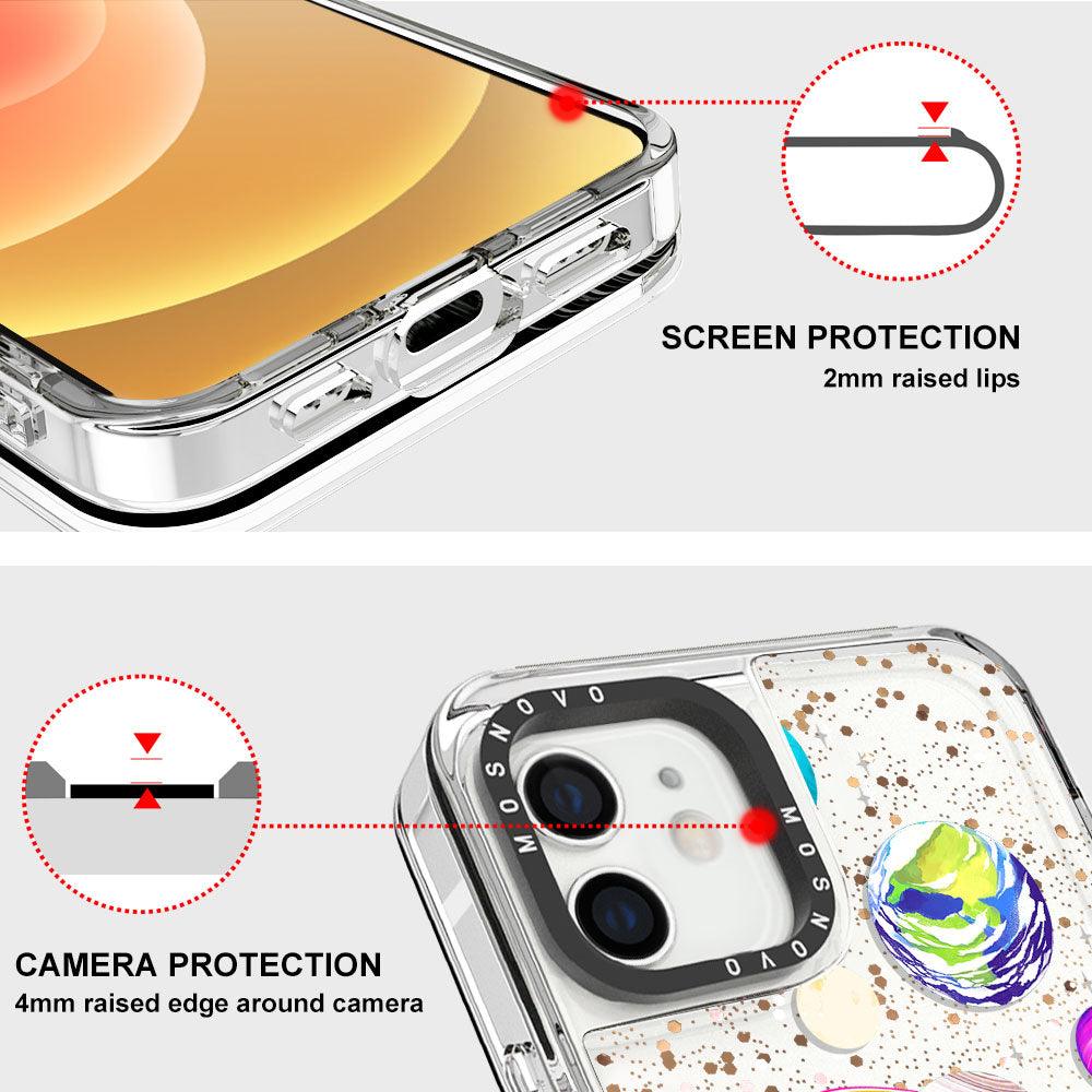 The Planet Glitter Phone Case - iPhone 12 Mini Case - MOSNOVO