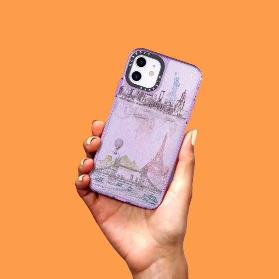 The World City Glitter Phone Case - iPhone 11 Case - MOSNOVO