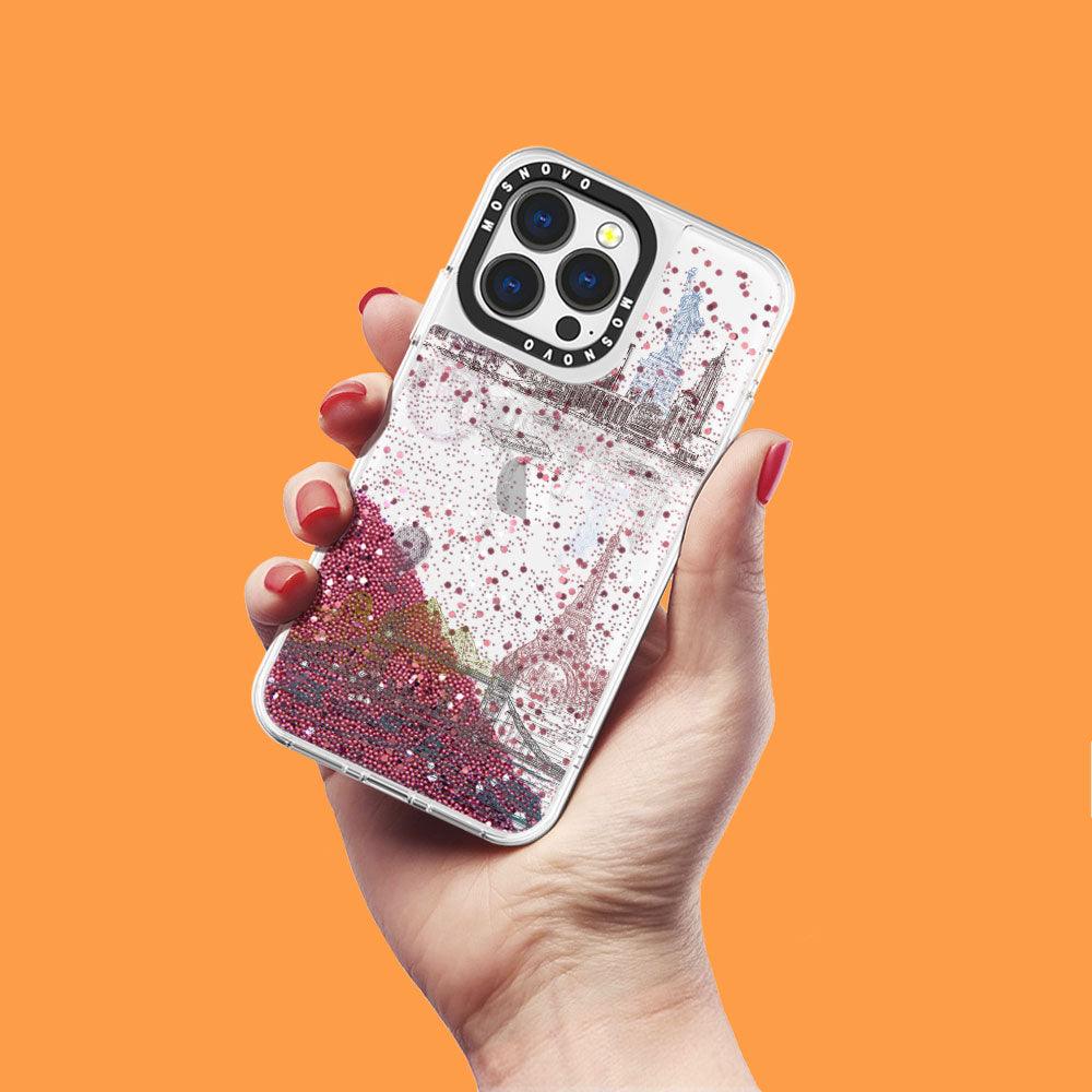 The World City Glitter Phone Case - iPhone 13 Pro Case - MOSNOVO