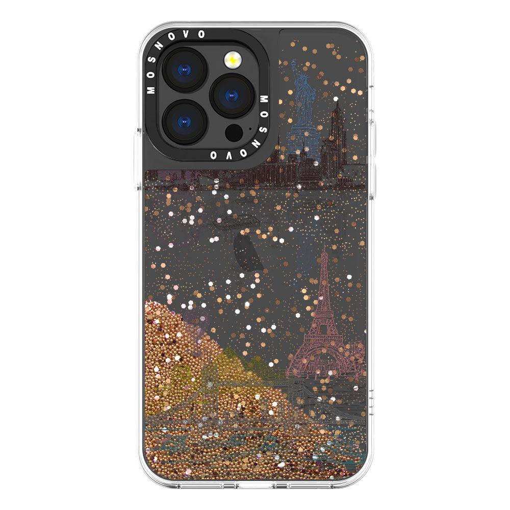 The World City Glitter Phone Case - iPhone 13 Pro Case - MOSNOVO