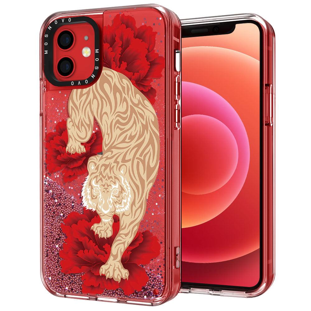 Tiger Glitter Phone Case - iPhone 12 Mini Case - MOSNOVO
