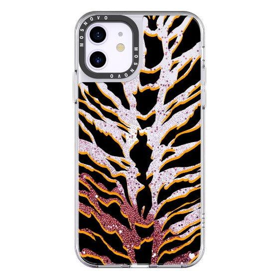Tiger Print Glitter Phone Case - iPhone 11 Case - MOSNOVO