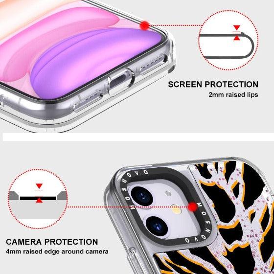 Tiger Print Glitter Phone Case - iPhone 11 Case - MOSNOVO