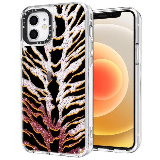 Tiger Print Glitter Phone Case - iPhone 12 Case - MOSNOVO