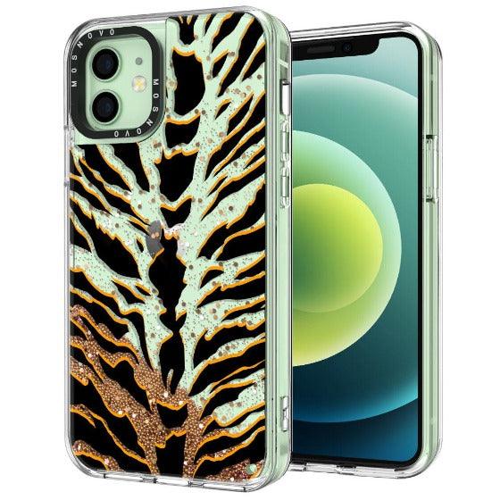 Tiger Print Glitter Phone Case - iPhone 12 Case - MOSNOVO