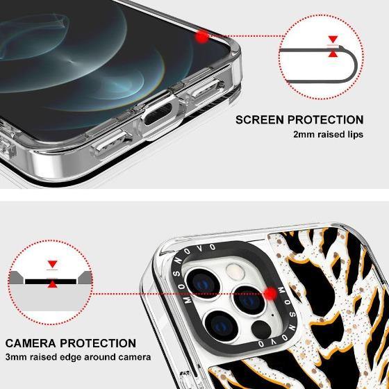 Tiger Print Glitter Phone Case - iPhone 12 Pro Case - MOSNOVO