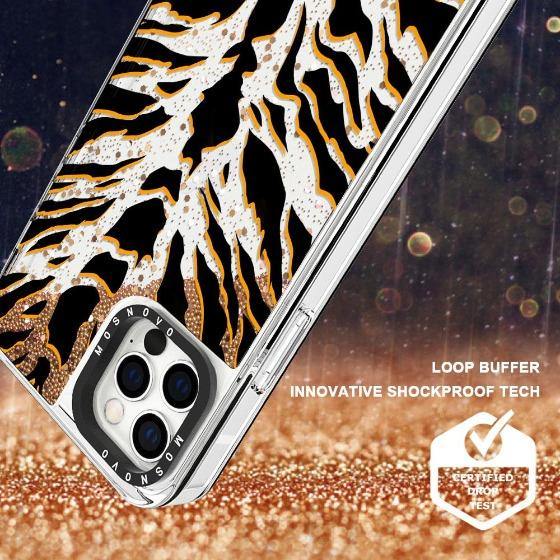 Tiger Print Glitter Phone Case - iPhone 12 Pro Case - MOSNOVO