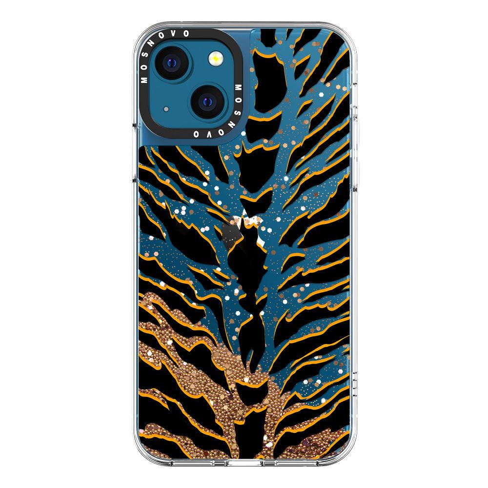 Tiger Print Glitter Phone Case - iPhone 13 Case - MOSNOVO