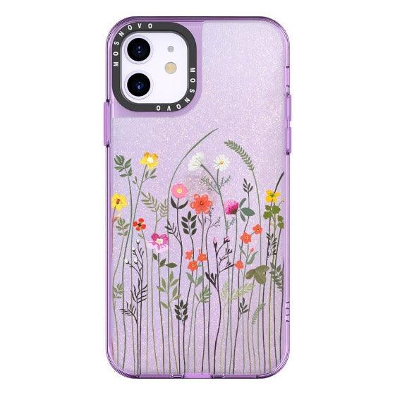 Tiny Wildflower Glitter Phone Case - iPhone 11 Case - MOSNOVO
