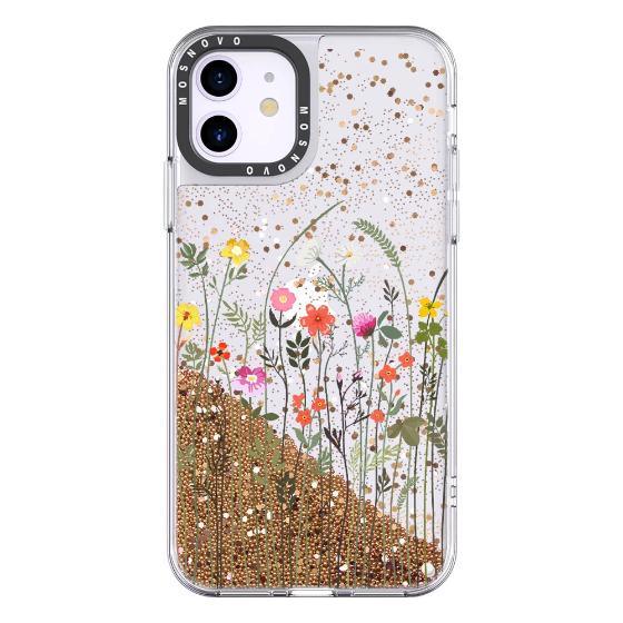 Tiny Wildflower Glitter Phone Case - iPhone 11 Case - MOSNOVO
