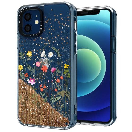 Tiny Wildflower Glitter Phone Case - iPhone 12 Case - MOSNOVO