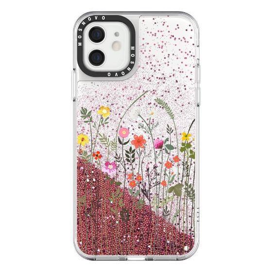 Tiny Wildflower Glitter Phone Case - iPhone 12 Mini Case - MOSNOVO