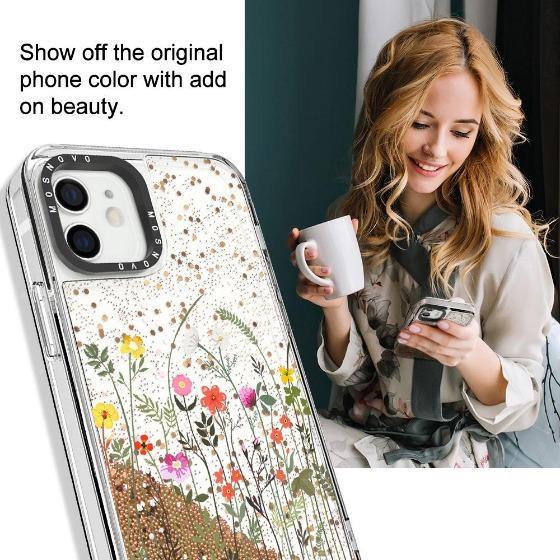 Tiny Wildflower Glitter Phone Case - iPhone 12 Mini Case - MOSNOVO