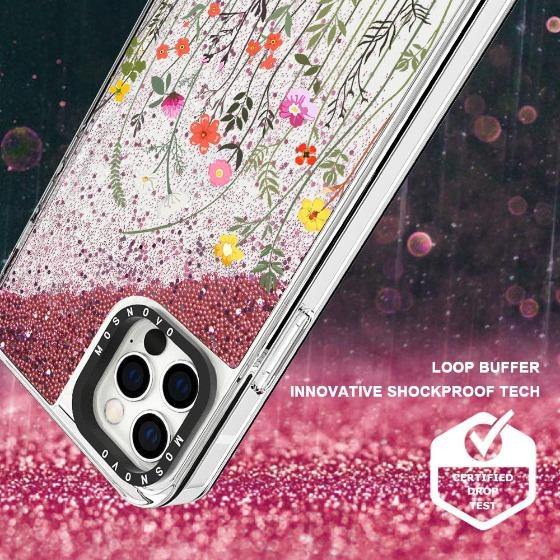 Tiny Wildflower Glitter Phone Case - iPhone 12 Pro Max Case - MOSNOVO